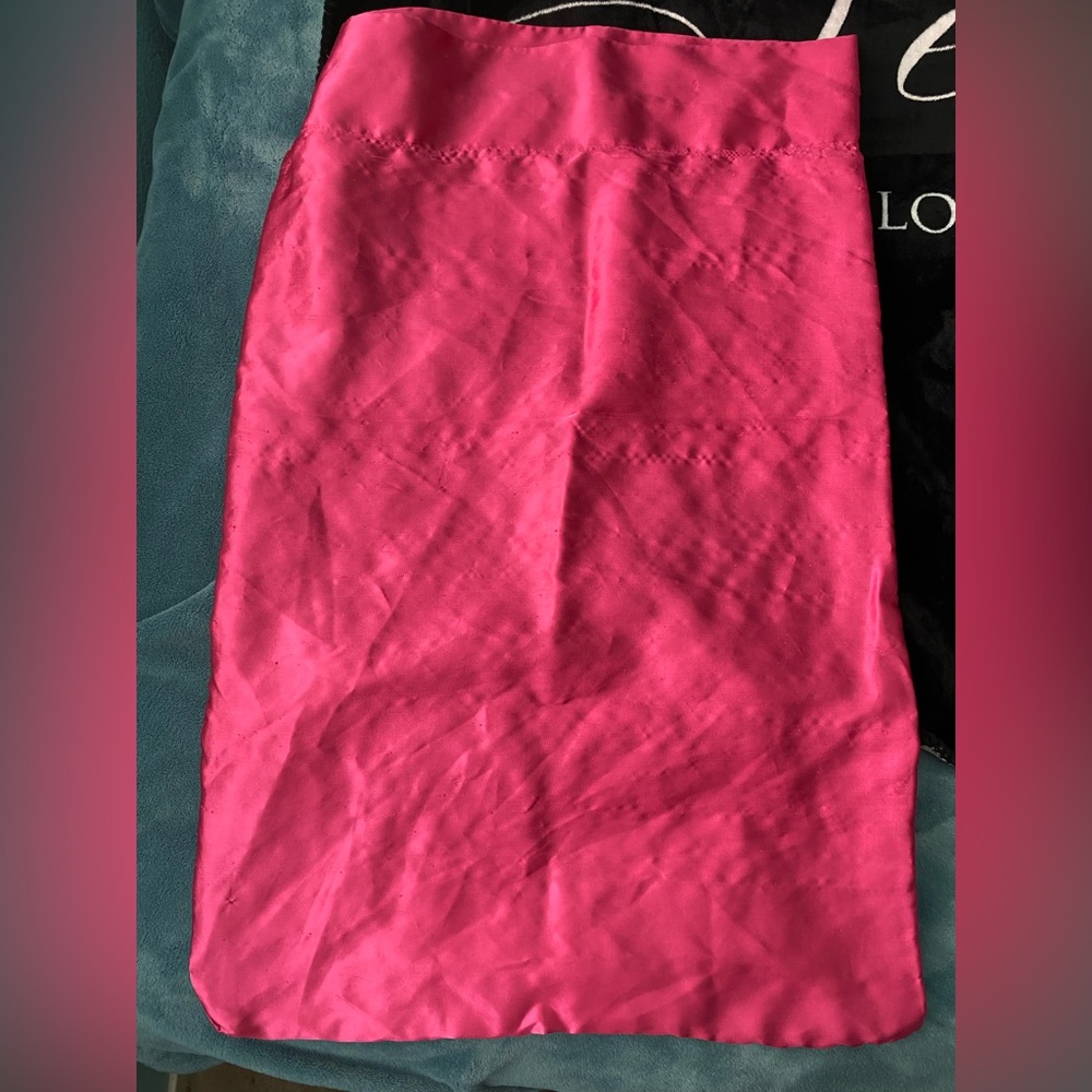 Hot pink silk pillow case.